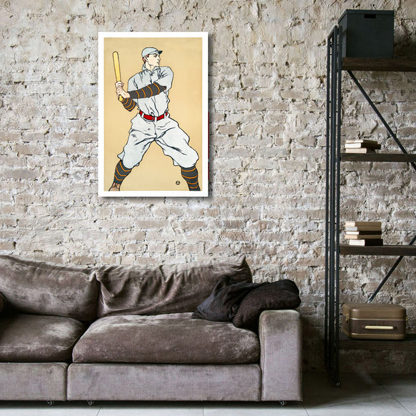 Baseball Player (1908), Vintage Poster