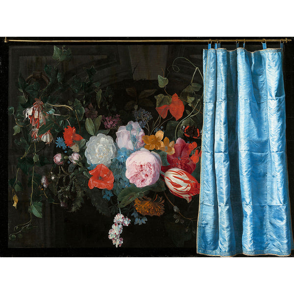 Still Life with a Flower Garland and a Curtain, Trompe-Loeil