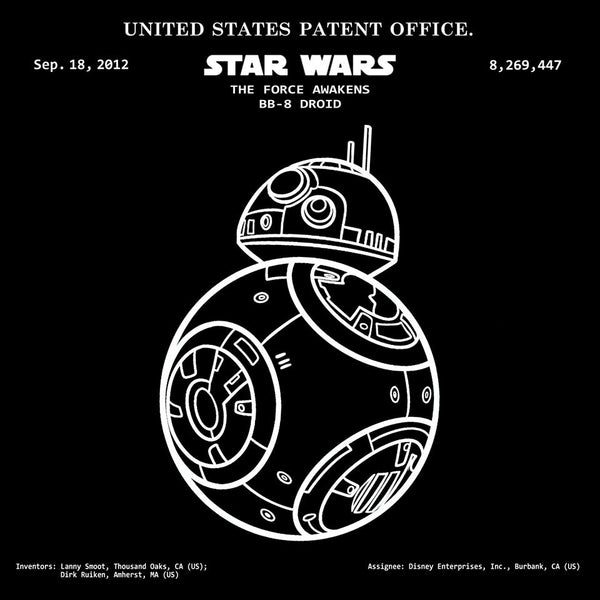 STAR WARS THE FORCE AWAKENS BB-8 DROID  (2012, Inventors: Lanny Smoot, Dirk Ruiken, US ) Patent Print