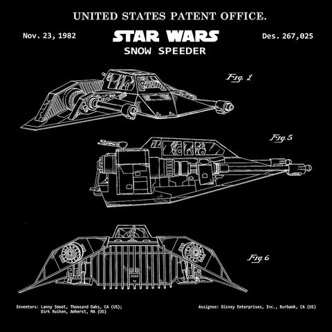 STAR WARS Vehicles Snow Speeder Patent Print – Stand Up Desk Decor