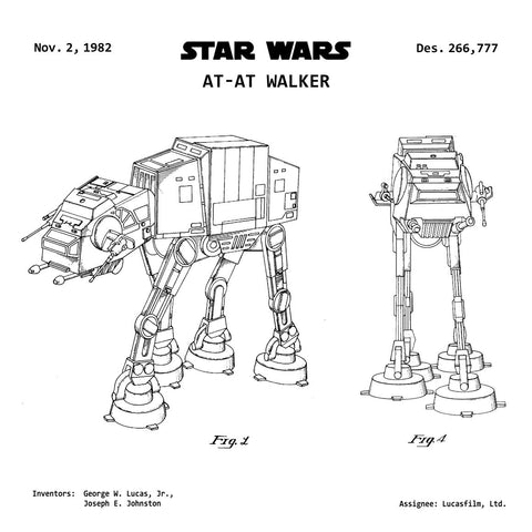 STAR WARS AT-AT IMPERIAL WALKER Patent Print