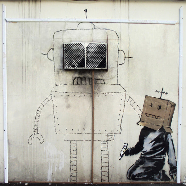 Banksy Torquay Robot Crop, Street Art