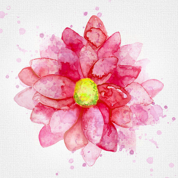 Pink Flower, Watercolor Art