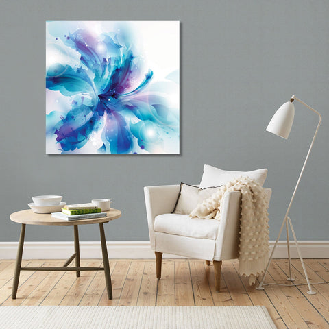 Abstract Blue Flower, Digital Art