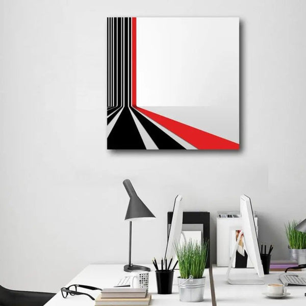 Abstract Red-Black Lines, Digital Art
