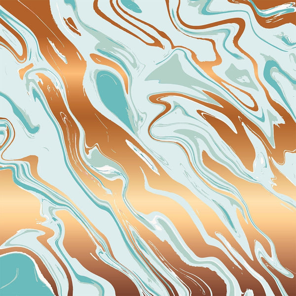 Abstract Watercolor Marble Pattern in Gold/Blue