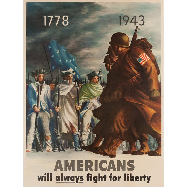American Will Always Fight For Liberty, Vintage Propaganda Poster