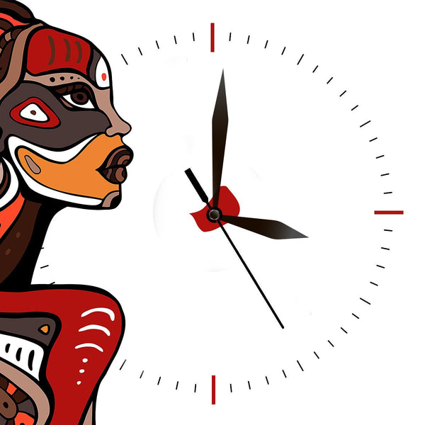 Art CLOCK with African Woman Face