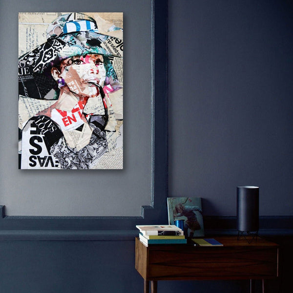 Audrey Hepburn Portrait #1 – Collage Art Printed on Metal | newARTmix