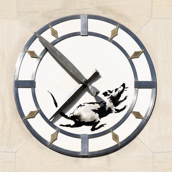 Banksy Clock with Rat (NY), Graffiti