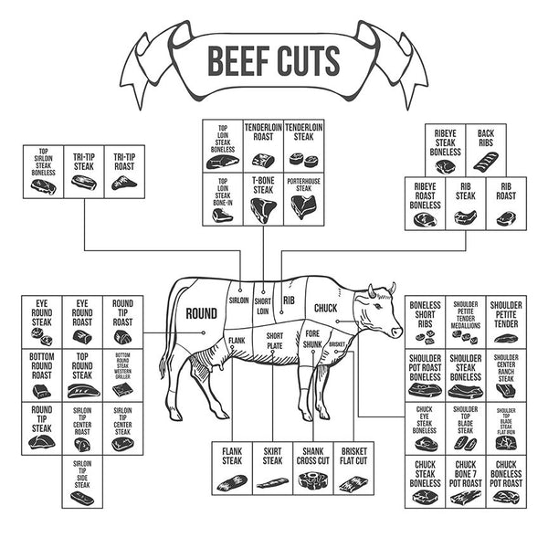 Beef Cuts Scheme, Kitchen Poster