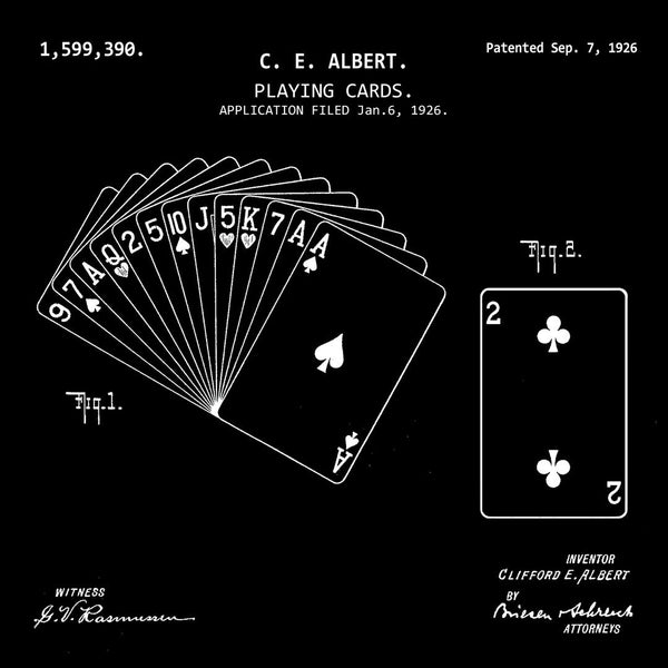 PLAYING CARDS (1926, C. E. ALBERT. Y) Patent Print