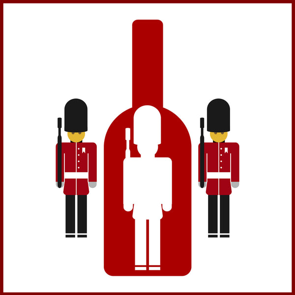 Wine ART. Bottle with soldiers