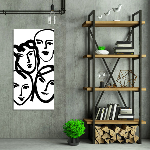 Four Masks Matisse Inspired, Digital Art