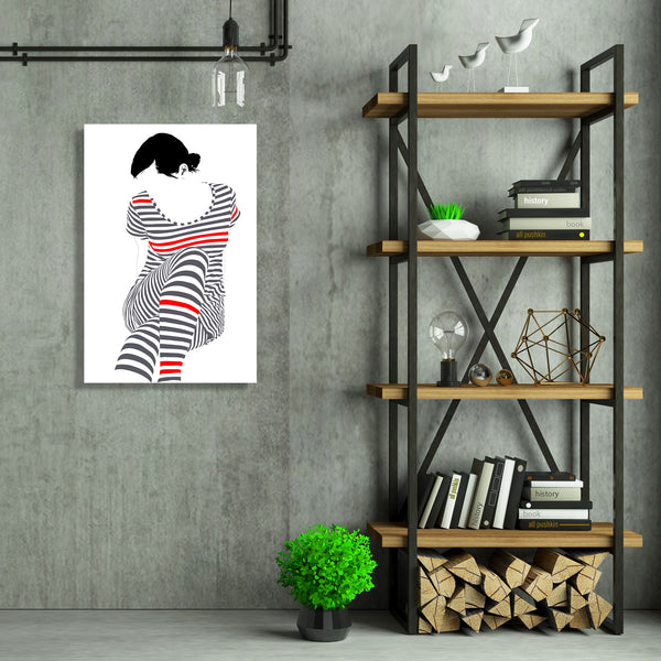 Striped Woman, Digital Art