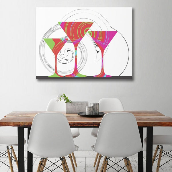 Colorful Wine Glasses, Digital Art