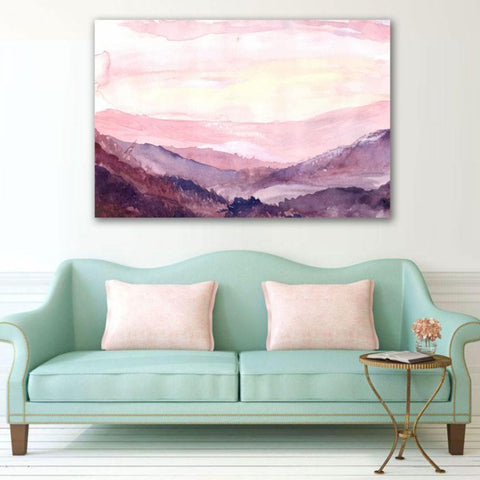Watercolor Landscape in Pink, Digital Art