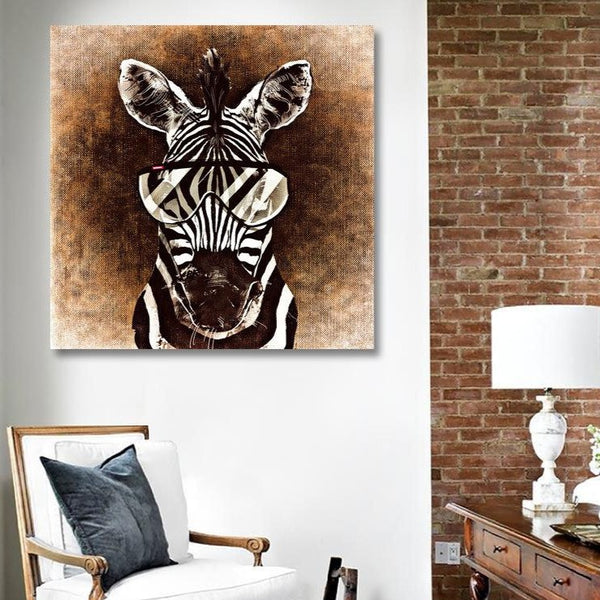 Zebra with Glasses, Painting