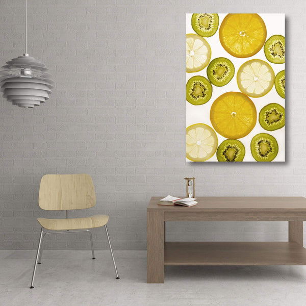 Fruits Citrus Slices Composition, Metal Art Print