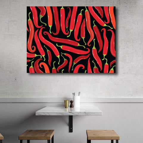 Red Pepper, Black Background - Metal Art Print