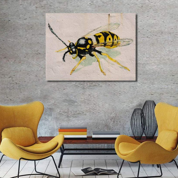 Bee on white wall, Graffiti