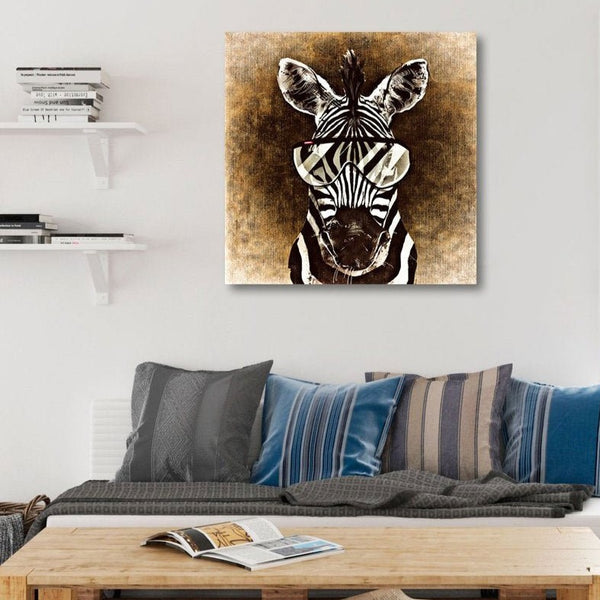 Zebra with Glasses, Painting