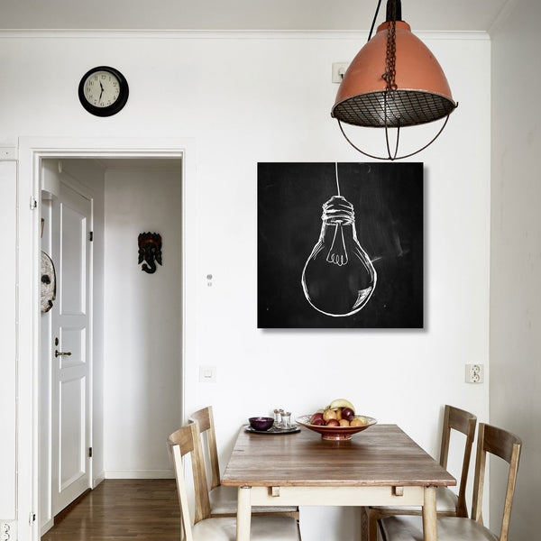 Light Bulb, Sketch on Blackboard