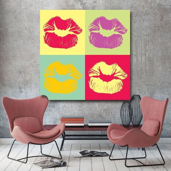 Pop Art Style Lips Kiss, Digital Art