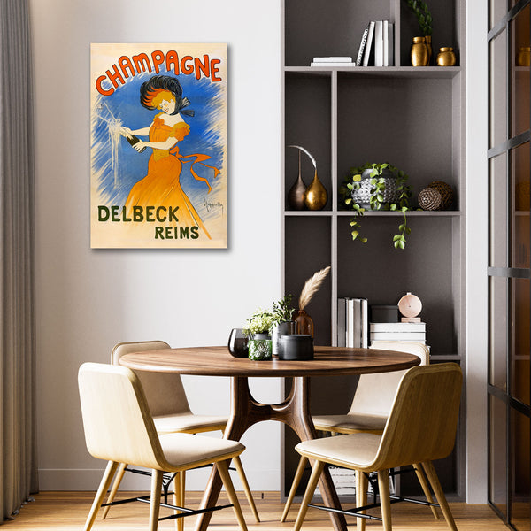 Champagne Delbeck Reims, Vintage Advertising Poster