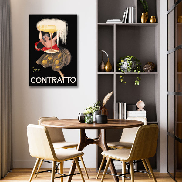 Contratto Champagne, Vintage Advertising Poster