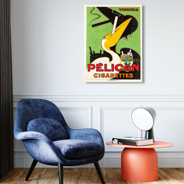 Pelican Cigarettes, Vintage Poster
