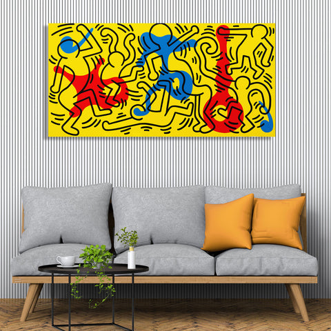 Dancing People, Keith Haring Inspired Digital Art