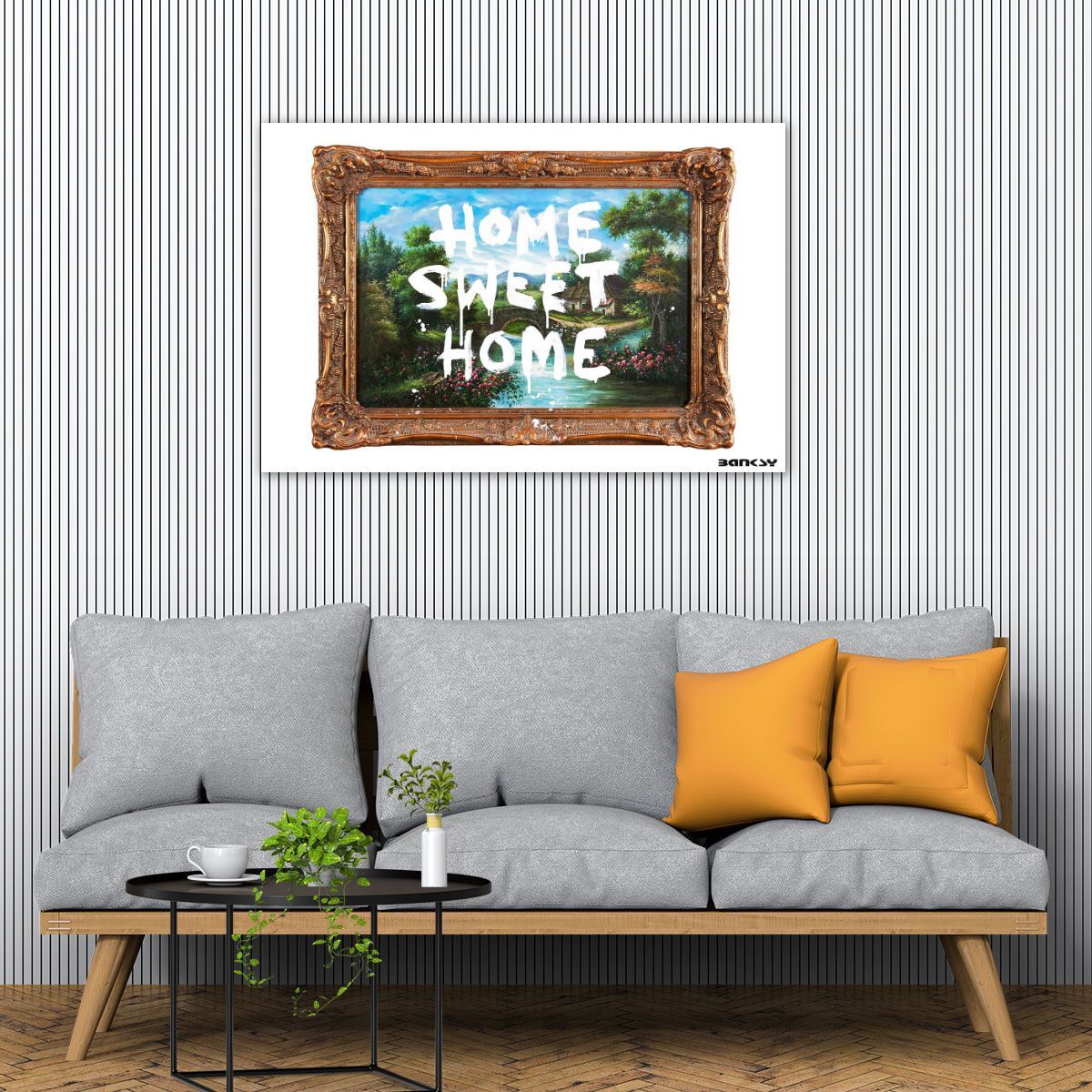 【海外版】Banksy Home Sweet Home 海外版】Banksy Home Sweet Home Banksy Graffiti Canvas Print