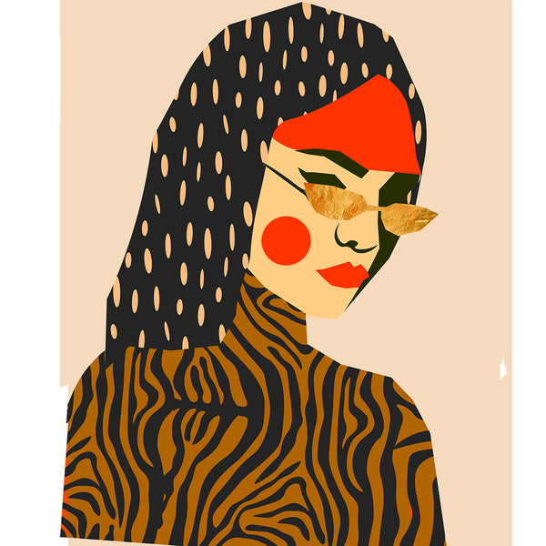 Patterned Woman Portrait, Digital Art