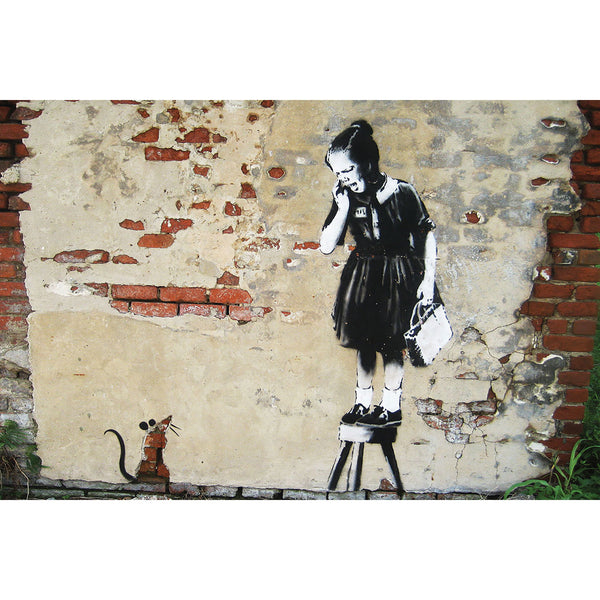 Banksy Girl & Rat, Graffiti