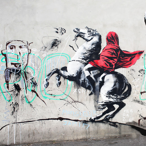 Banksy Napoleon With Covering Face, Graffiti
