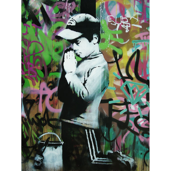 Banksy Praying Boy Graffiti Street Art