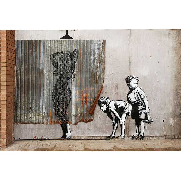 Banksy Shower Lady, Street Art