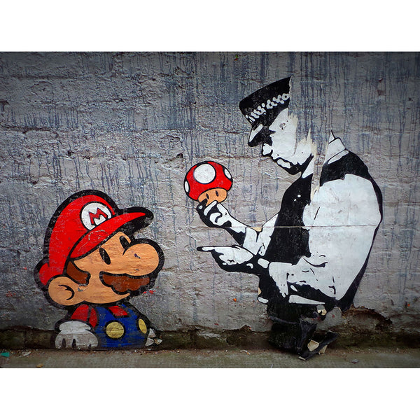 Banksy Policemen and Mario, Graffiti