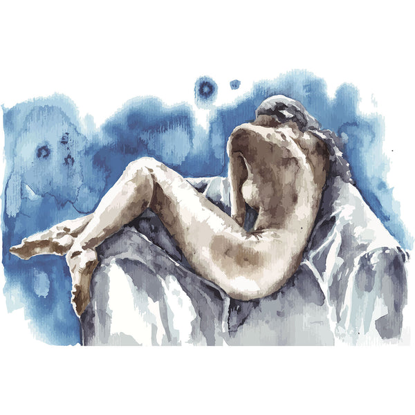 Nude Women in Blue, Digital art