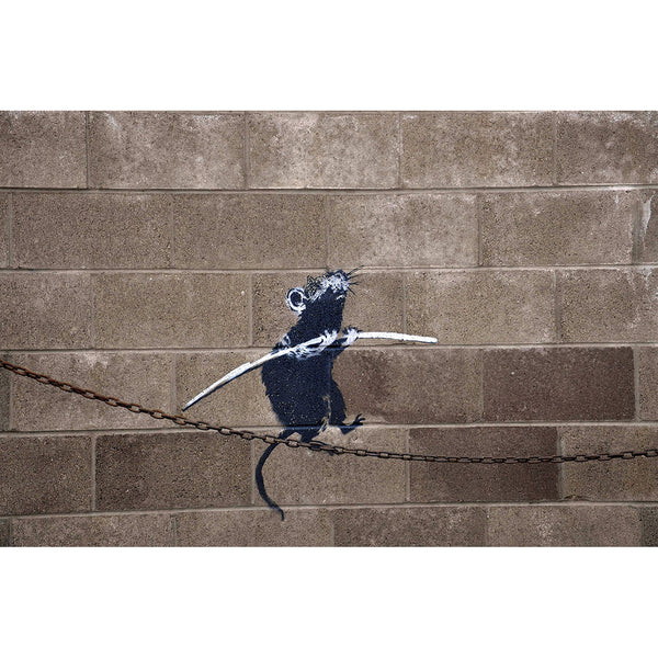 Banksy Tightrope Rat (Rat On The Chain), Graffiti