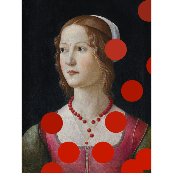 Torn Necklace – Portrait of a Young Woman by Domenico Ghirlandaio, Altered Art