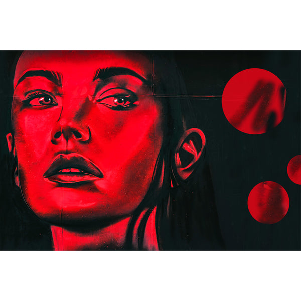 Woman Face in Red, Graffiti