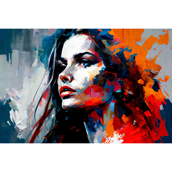 Woman Portrait In Red, Digital Art