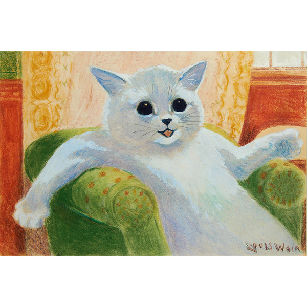 Cat In The Chair Illustration, Reproduction