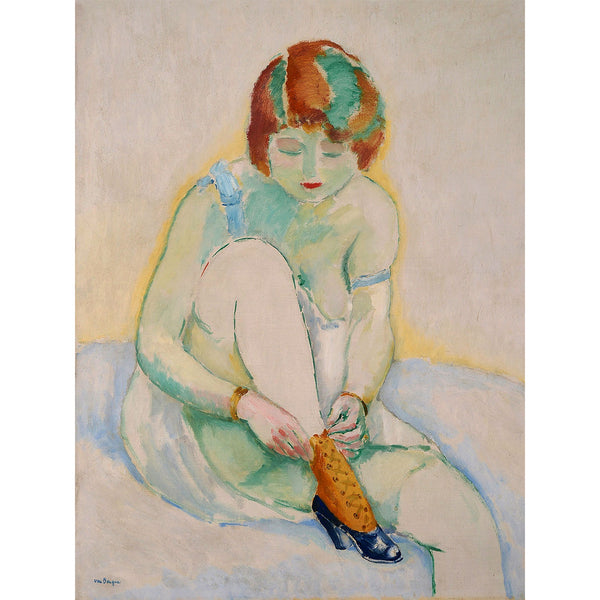 Young Woman Adjusting Her Boot (1911-12), Reproduction