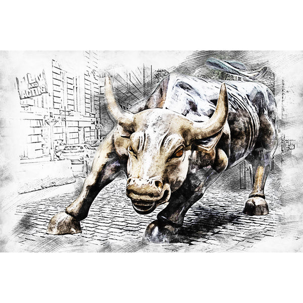 Charging Bull of Wall Street, Digital Art