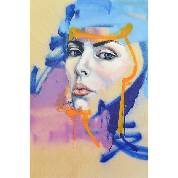 Watercolor Woman Portrait, Graffiti