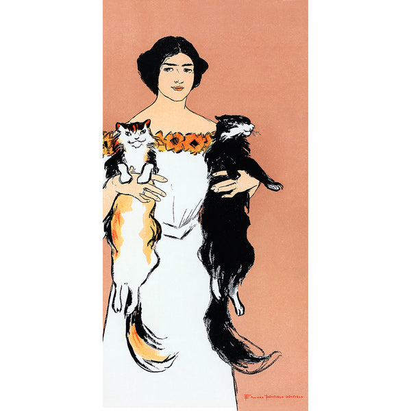 Woman Holding Cat, Reproduction