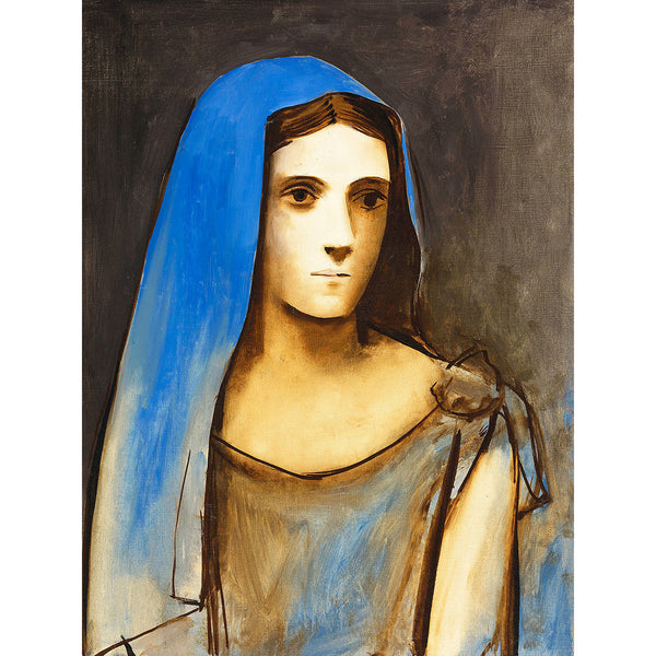 Woman in blue veil, Reproduction